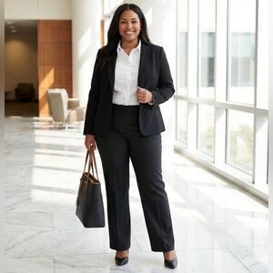 MICHAEL Michael Kors Black Trousers Straight Leg Design, Grammercy Fit